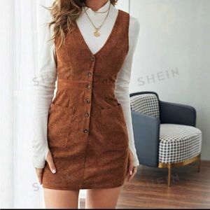 Brown SHEIN dress. Size small. Button down.
